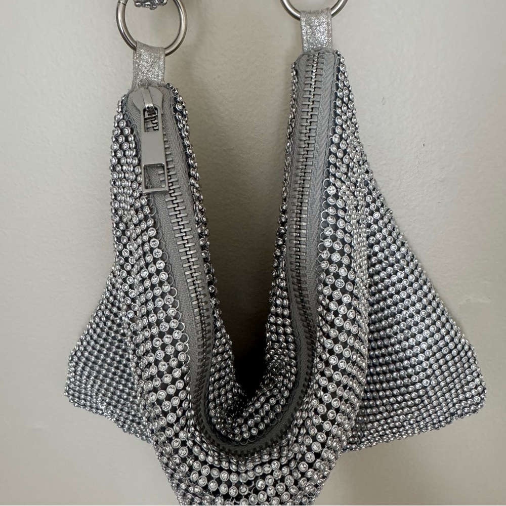 Silver Rhinestone Hobo Bag - Picture 8 of 12